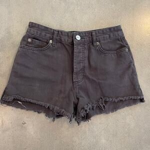 Revolve Amuse society Kenzie black denim high rise jeans cut off women shorts 26